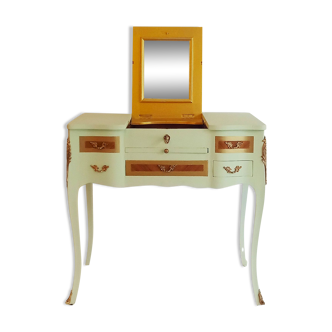 Louis XV Style Flap Dressing Table in Laurel Green and Gold