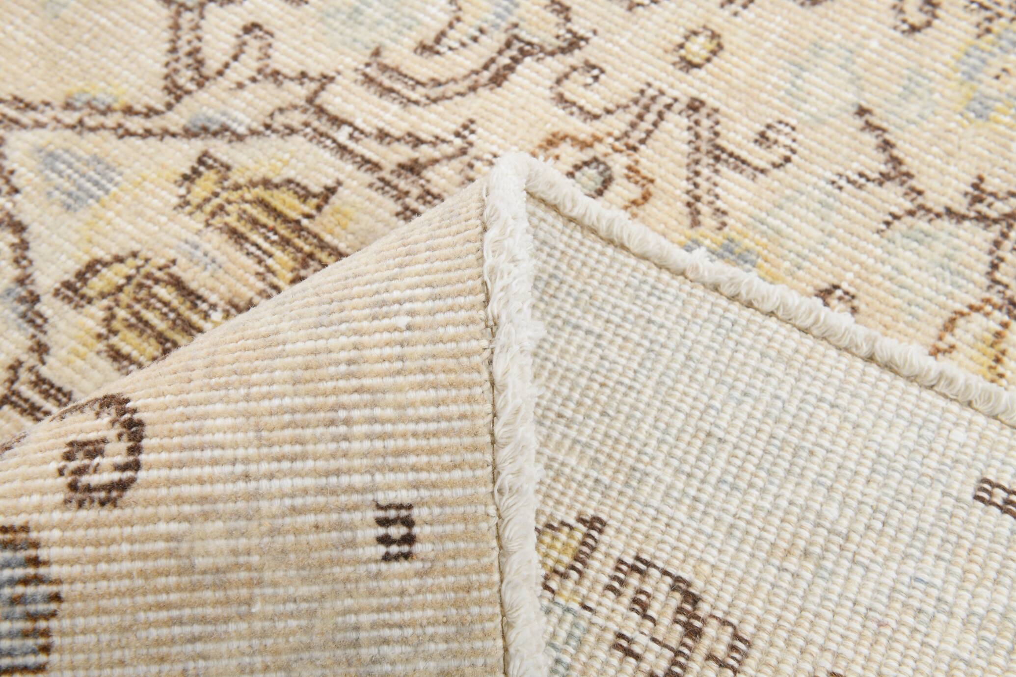 Tapis Turc Vintage Beige, Motif Floral, Tapis de Salon Classique, 170X275Cm