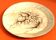 Painted sheet metal serving tray Fruit basket decor on beige background with marbled effect