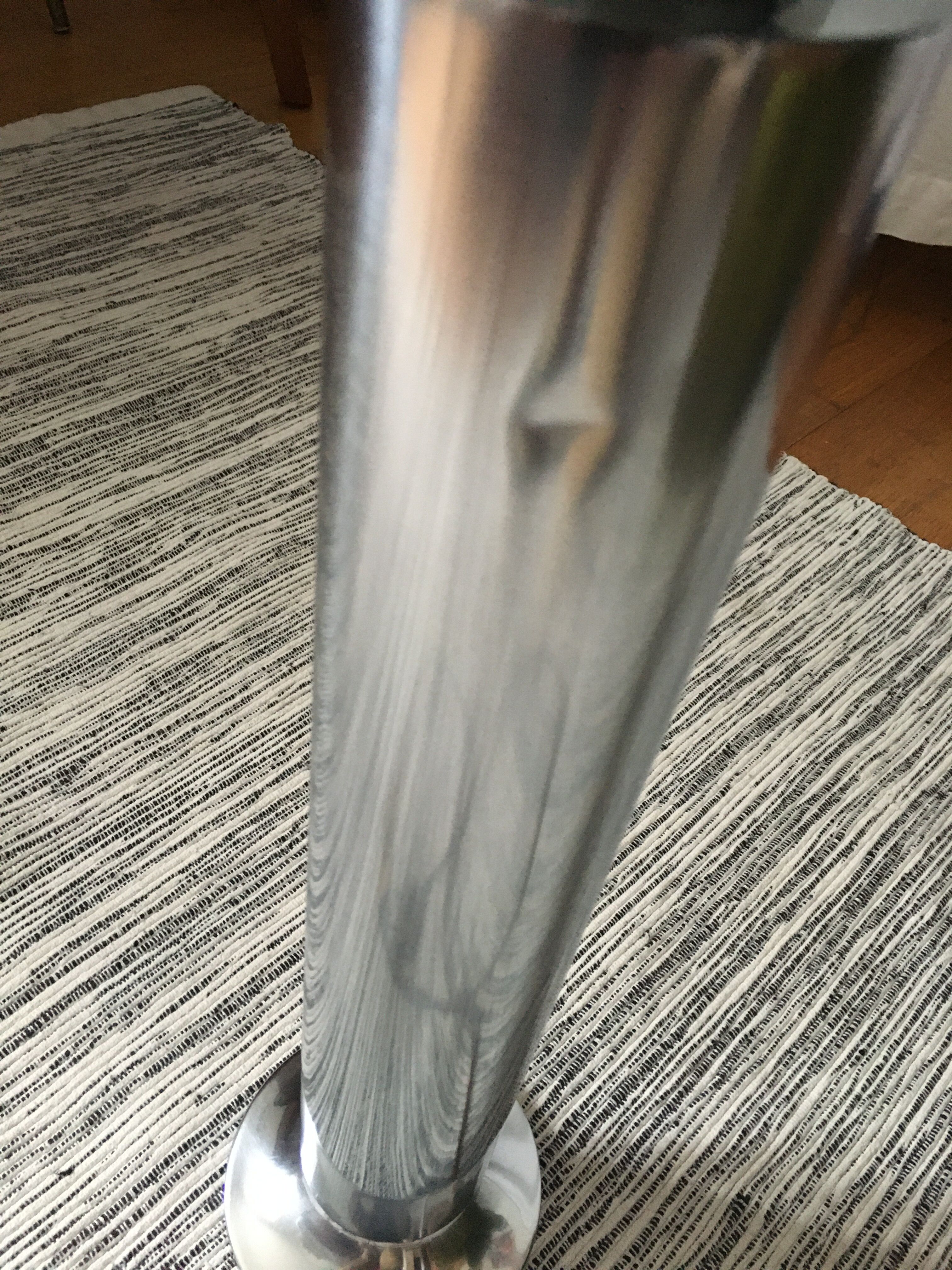 Vintage 70's brushed steel cylindrical lamp