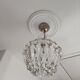 Lustre ancien à pampilles  , suspension vintage , shabby chic
