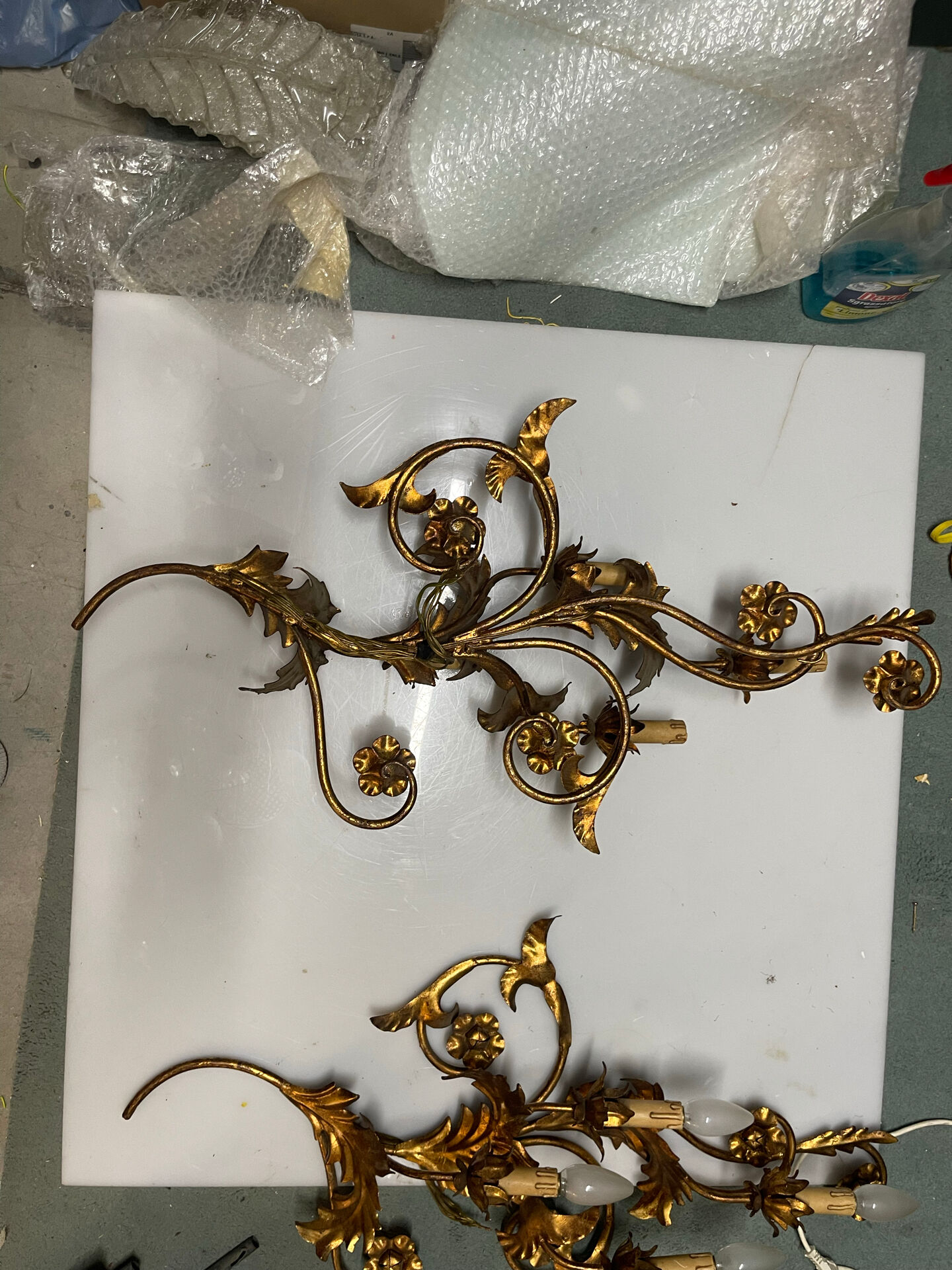 Appliques dorées florentines extra grandes, ensemble de 2