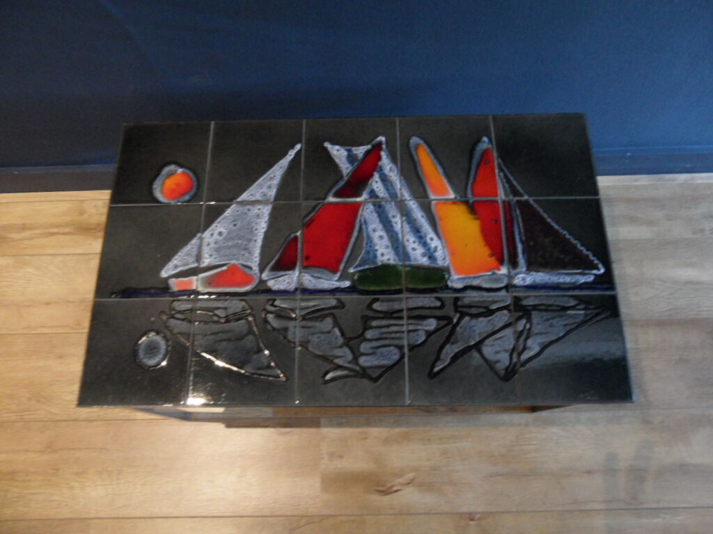 Mid century coffee table with tiles 1960's