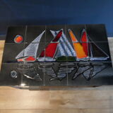 Mid century coffee table with tiles 1960's