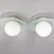 Pair of Space Age Glass & Ceramic Ceiling Lights, 1950's