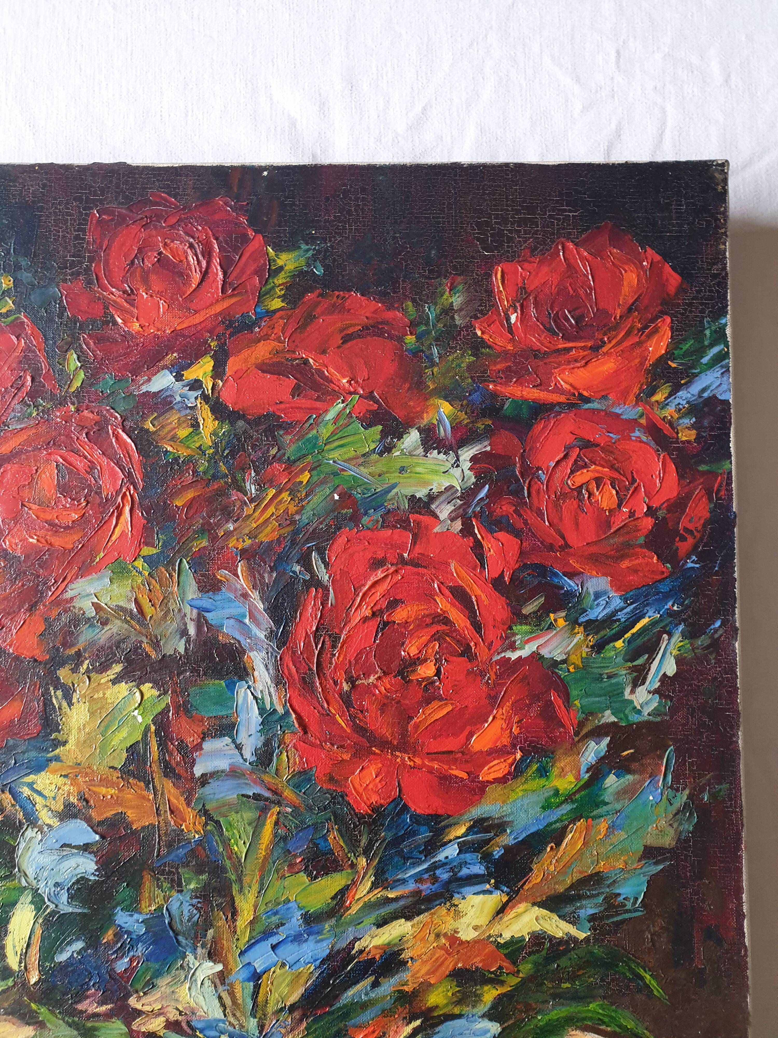 Painting of red flowers