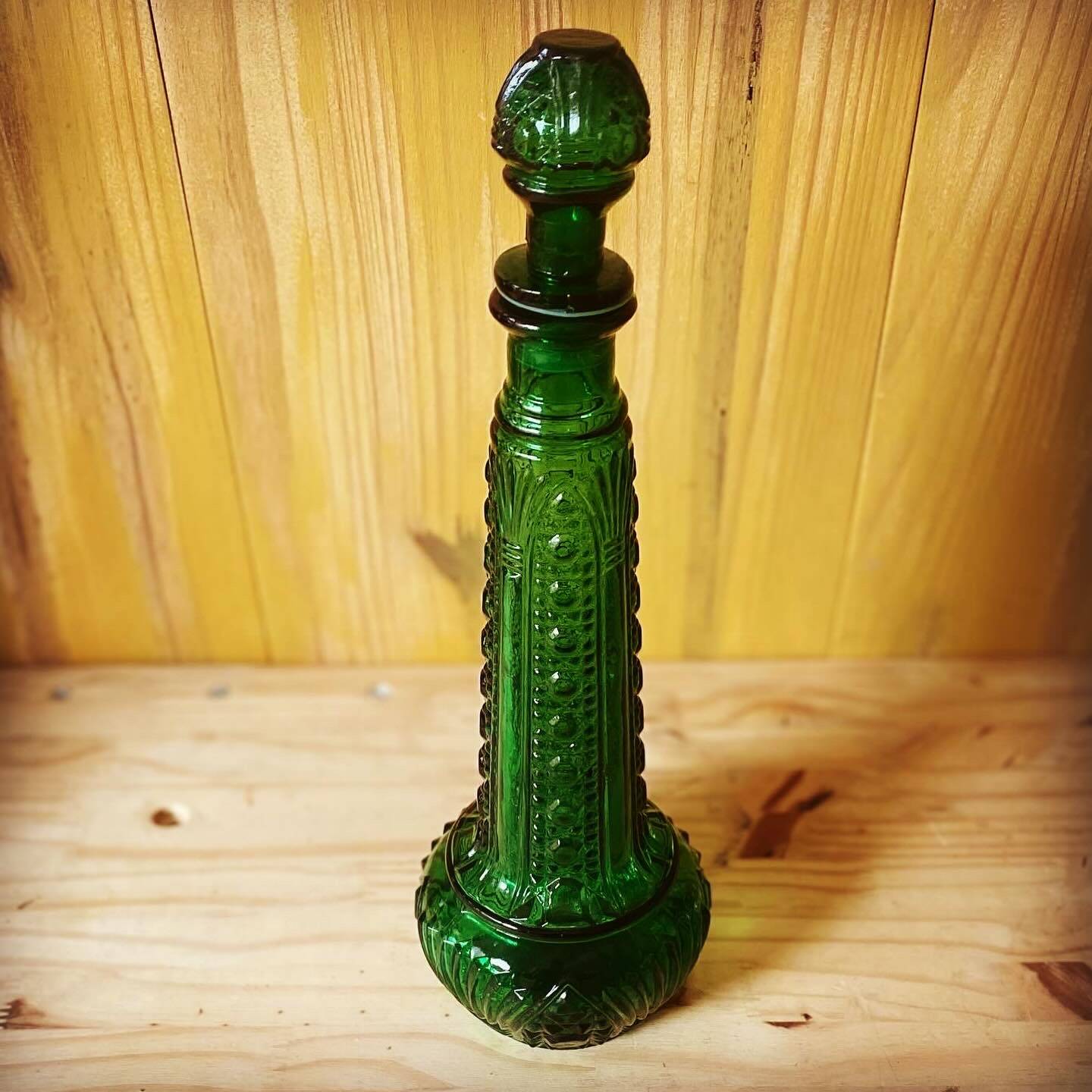 Chiseled glass carafe