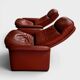 Pair of reclining lounge chairs DS 50 De Sede – Cognac Leather