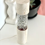 Vintage glitter and travertine lamp from the 70s