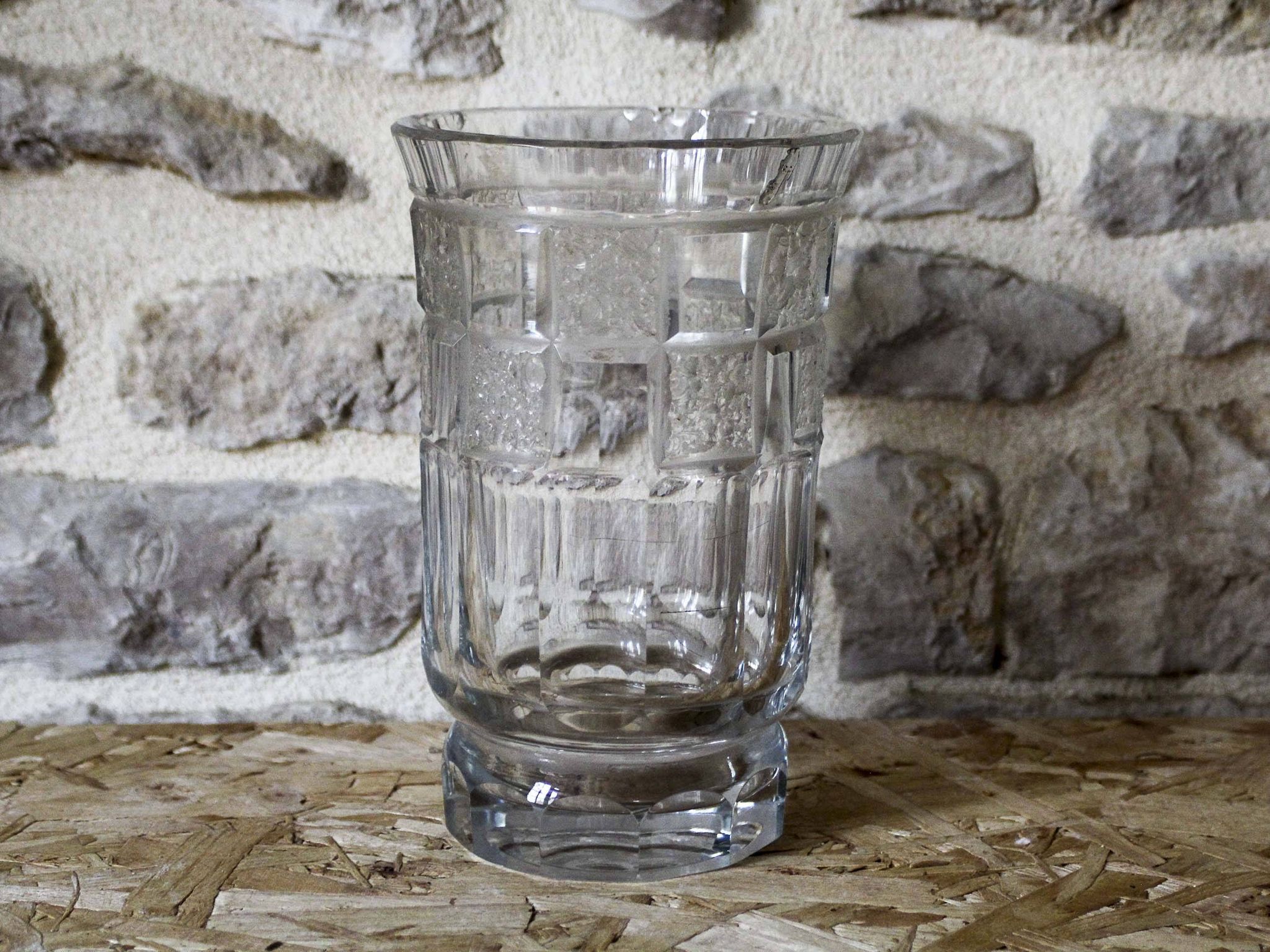 Cut crystal vase by A. Houillon (1885-1954)