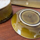 Vintage ceramic set Gien khaki serving dish and 2 ramekins.