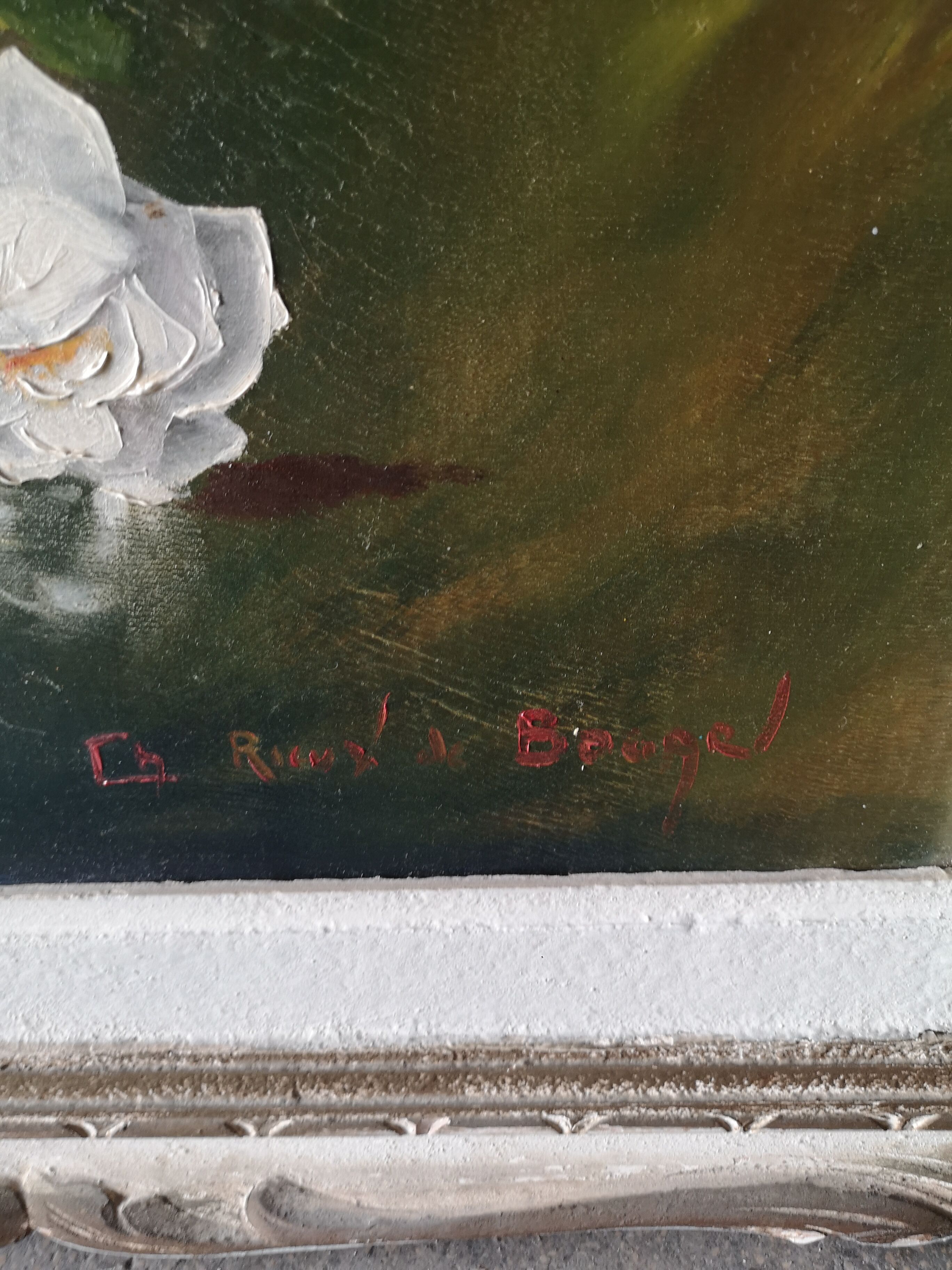 Huile sur panneau bouquet de fleurs