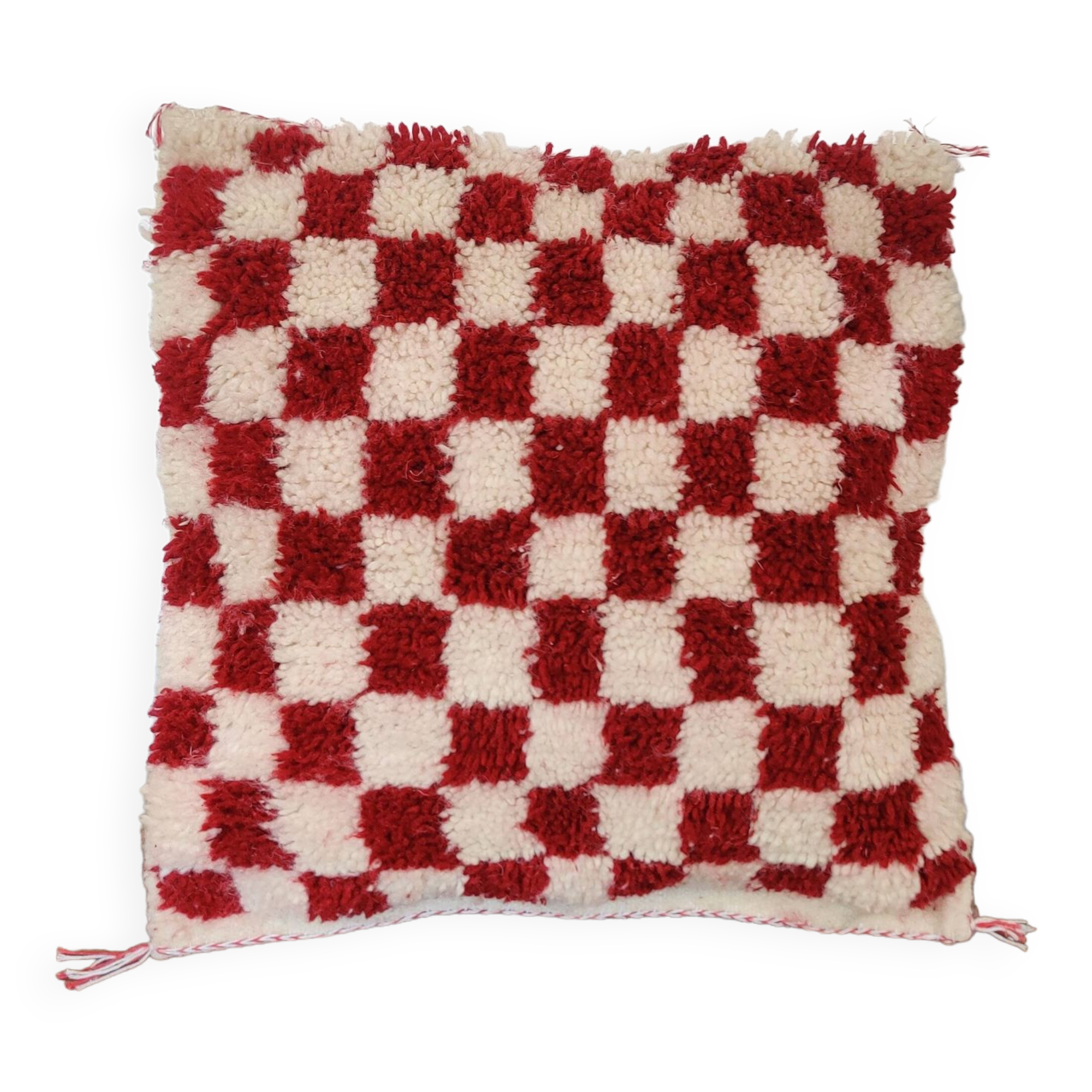 Berber Cushion Red Damier Béni Ouarain