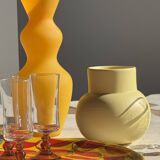 Small light yellow ball vase
