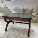 Empire style marble and mahogany coffee table