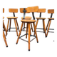 Vintage industrial workshop stool in wood, 1950s