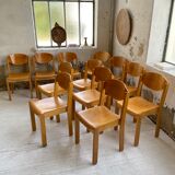 12 80s beech chairs