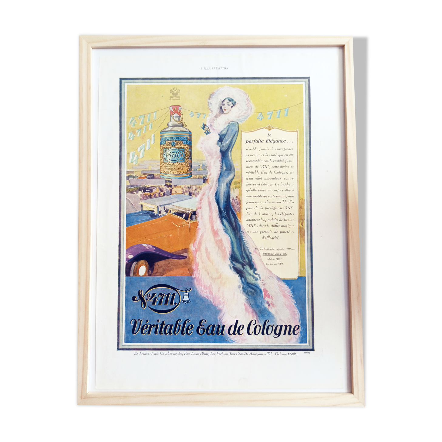 Poster 1930s - original advertising print - cologne uae -30x40cm-with frame '201