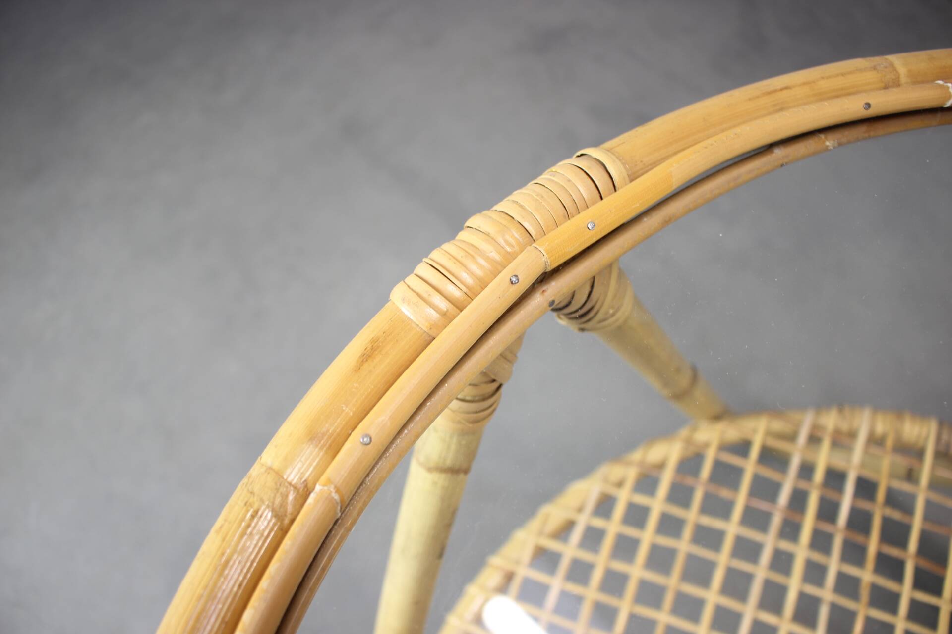 Mid-Century Bamboo and Glass Coffee Table by Alan Fuchs, Czechoslovakia, 1960s