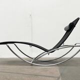 Vintage chaise longue model S 828 in tubular steel by Torben Skov for Thonet, 1980s.