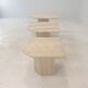 Set of 3 italian travertine coffee or side tables, 1980s