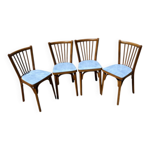 4 chaises bistrot baumann - bleues