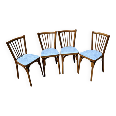 4 chaises bistrot baumann bleues