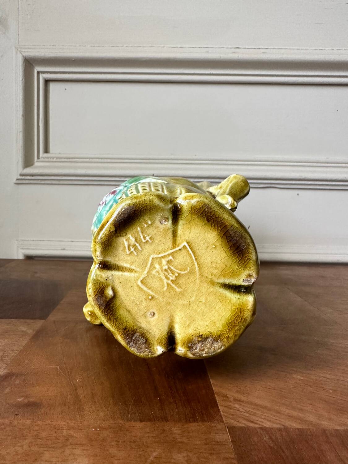 Art Nouveau vase in stamped slip