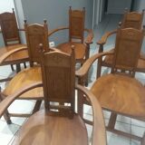 Set of 6 walnut armchairs from the early 20th century