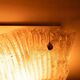 Space age curved glass ceiling light, vintage glass wall lamp.