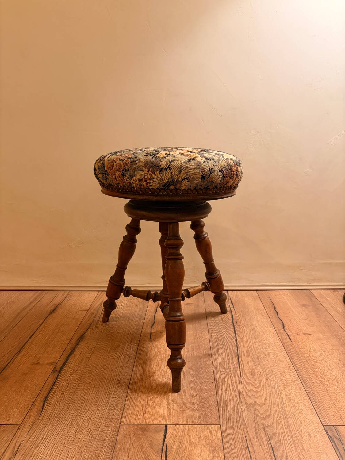 Antique turned wooden stool – late 19th century