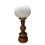 Lampe à poser pied vintage globe plissé