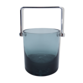 Bucket with ice cubes in vintage smoked glass
