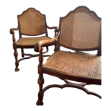 Pairs of canned chairs