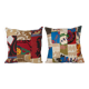 Set of 2 vintage embroidered cushion covers 46x48 cm