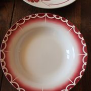 Lot 4 hollow plates mismatched art deco Badonviller Digoin