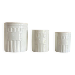 3 pots aluminate en porcelaine