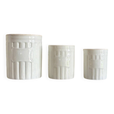 3 white porcelain aluminate pots from Limoges