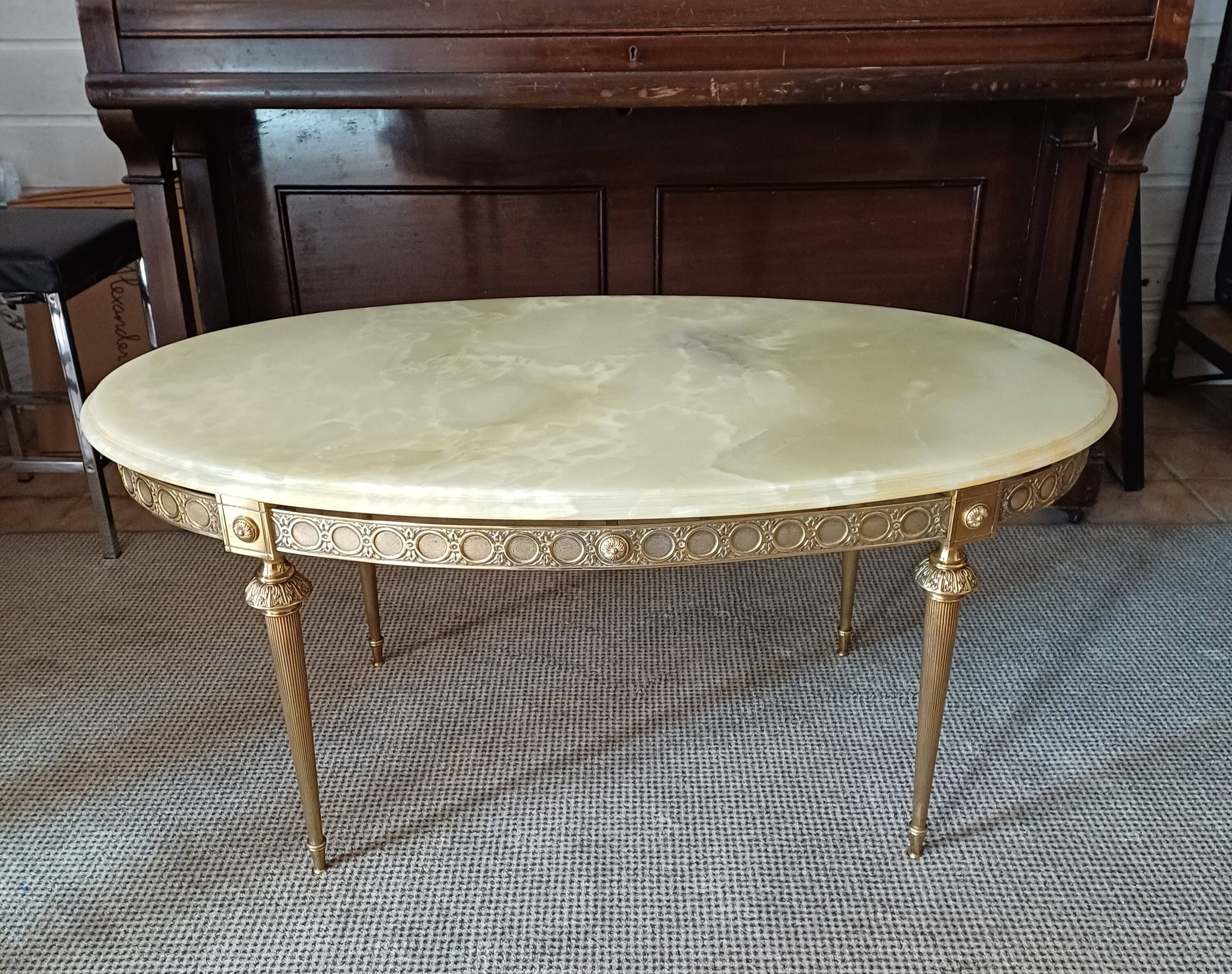 Neoclassical style marble coffee table