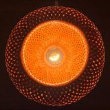 Vintage Scandinavian table lamp in bamboo and wood, 1970s.