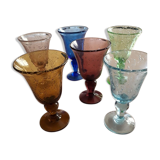 Set of 6 multicolored Biot 80s glasses