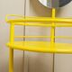 Vintage metal side table with mirror, 1960s - multifunctional yellow shelf from Italy.
