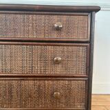 Vintage rattan chest of drawers