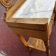 Walnut and marble dressing table, mercury mirror, circa 1850.