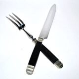 NILOX Stainless steel and ebony meat cover Empire knife + fork set