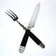 NILOX Stainless steel and ebony meat cover Empire knife + fork set