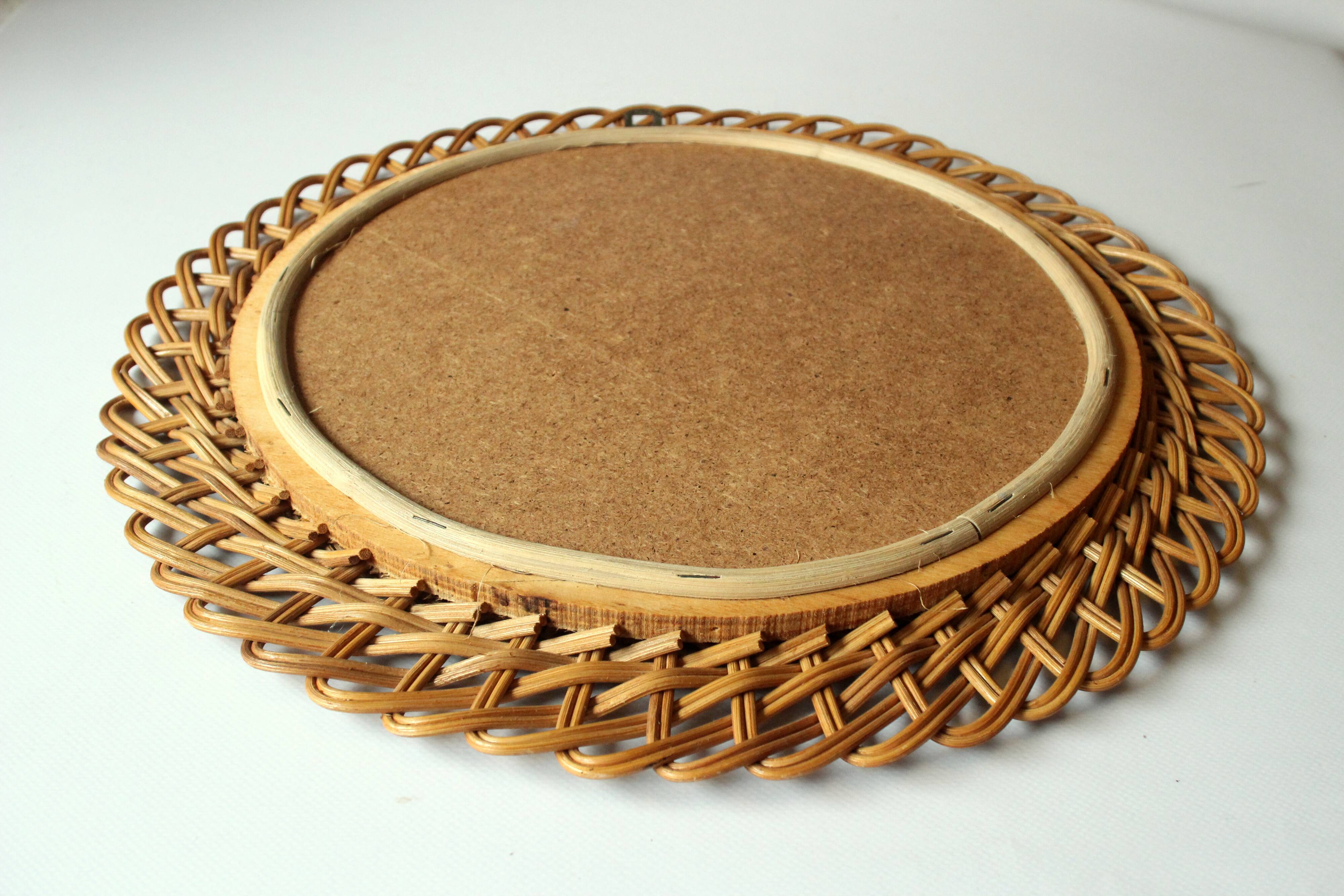Wicker wall mirror - Vintage