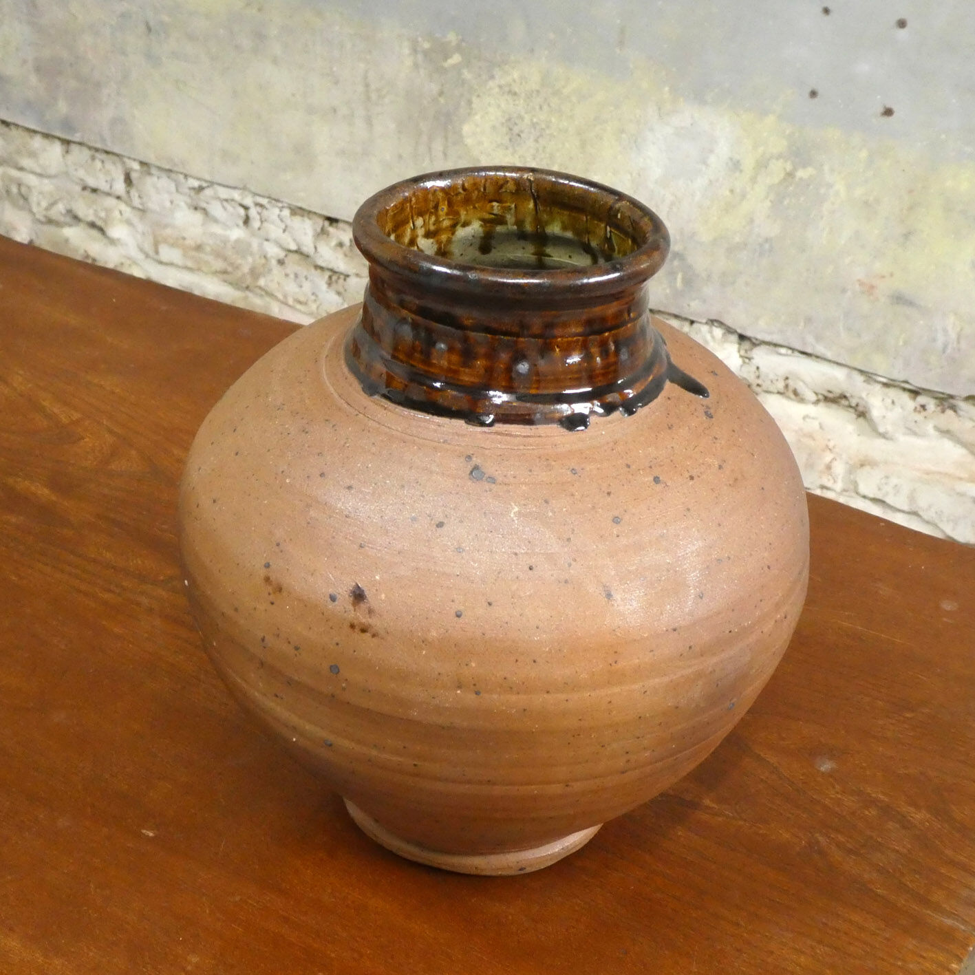 large vase of Pierre Digan partially enamelled