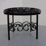 German Brutalist Side Table in Ceramic and Cast Iron, 1960s