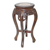 Chinese harness in richly carved wood and marble top